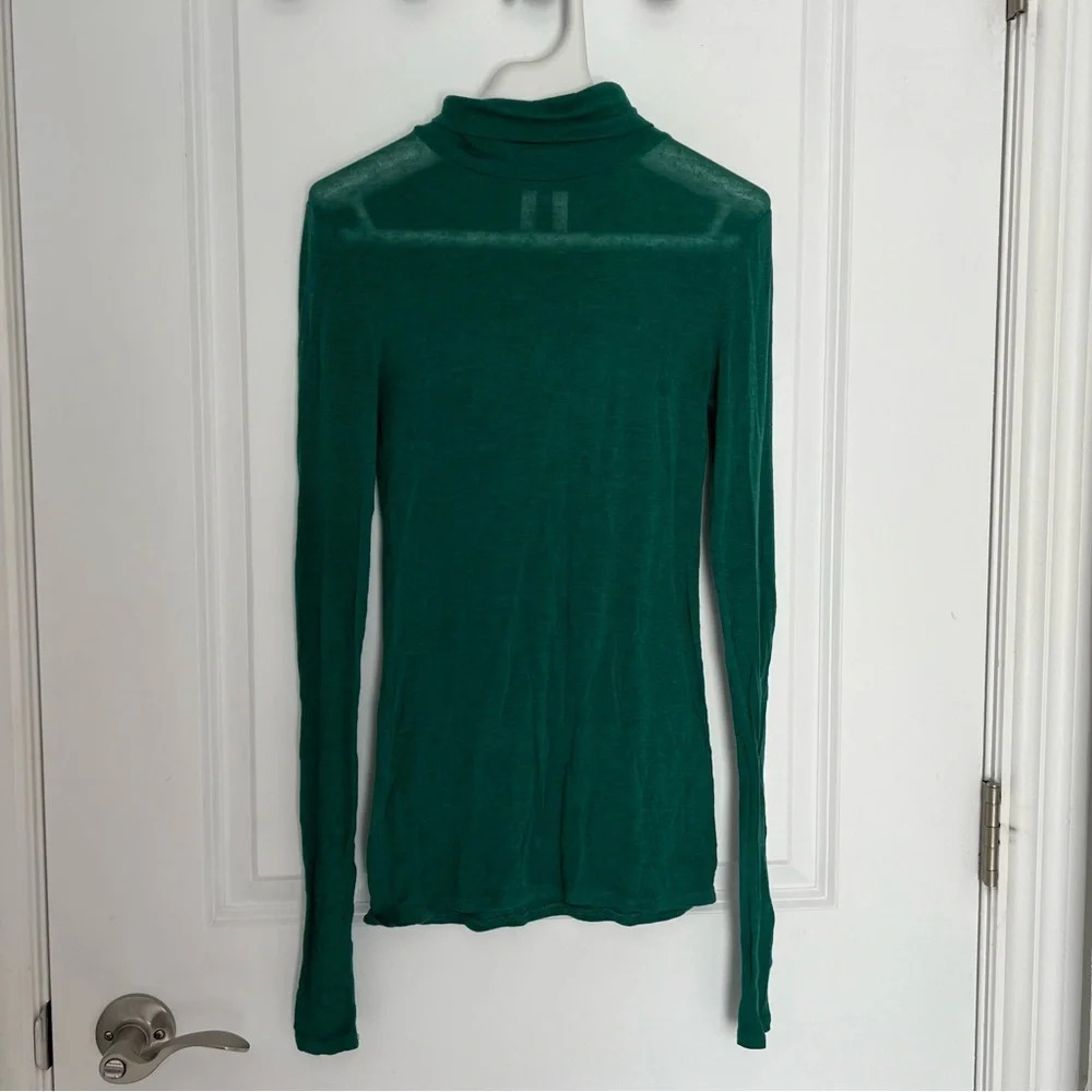 BCBGMAXAZRIA green see through turtleneck size XS
